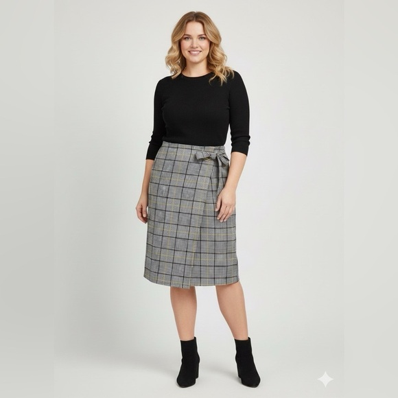 C Est. 1946 Dresses & Skirts - Est.1946 Plaid Midi Skirt | Size 12 | Waist with Bow | Soft Rayon